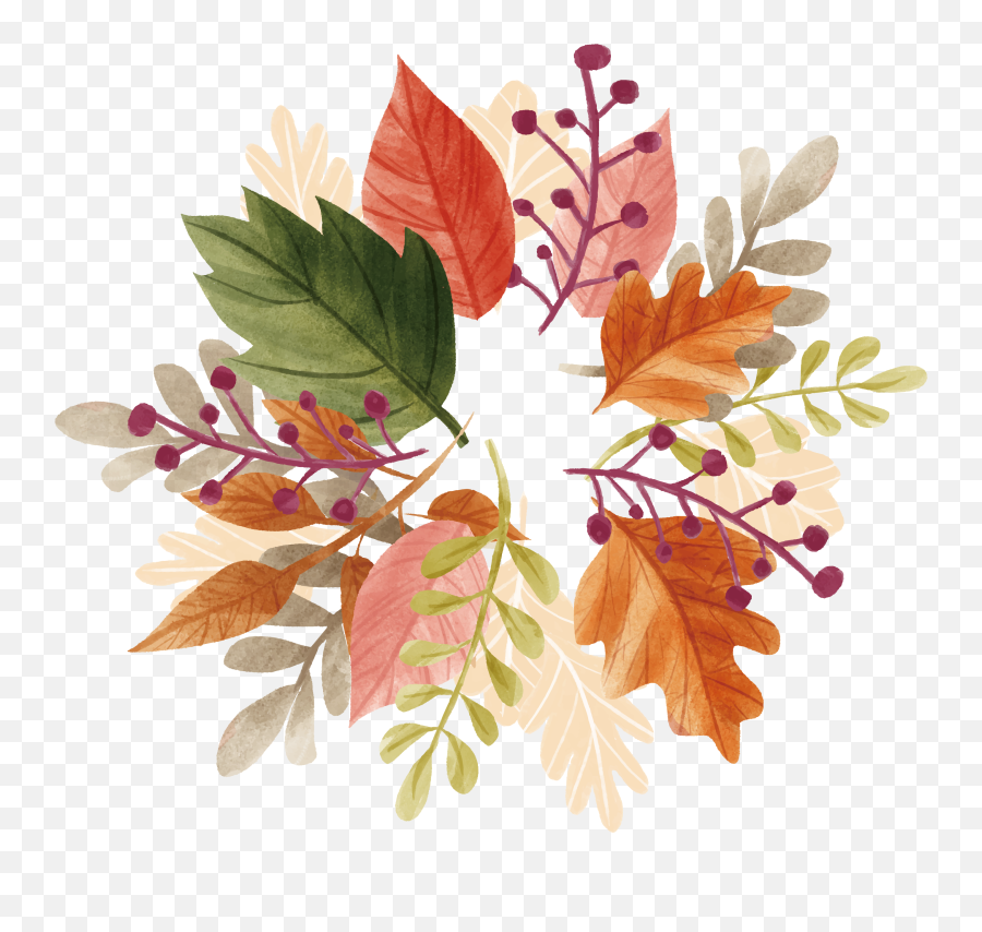 Download Watercolor Autumn Leaf Box Transprent Png Free Emoji,Watercolor Leaf Png