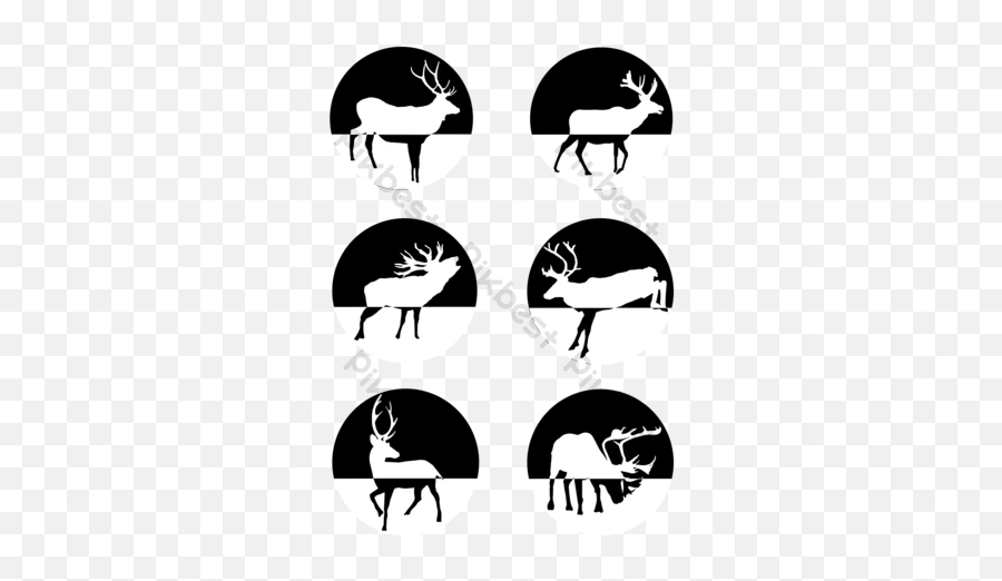 Reindeer Elk Silhouette Design Element Png Images Psd Free Emoji,Turkey Silhouette Clipart