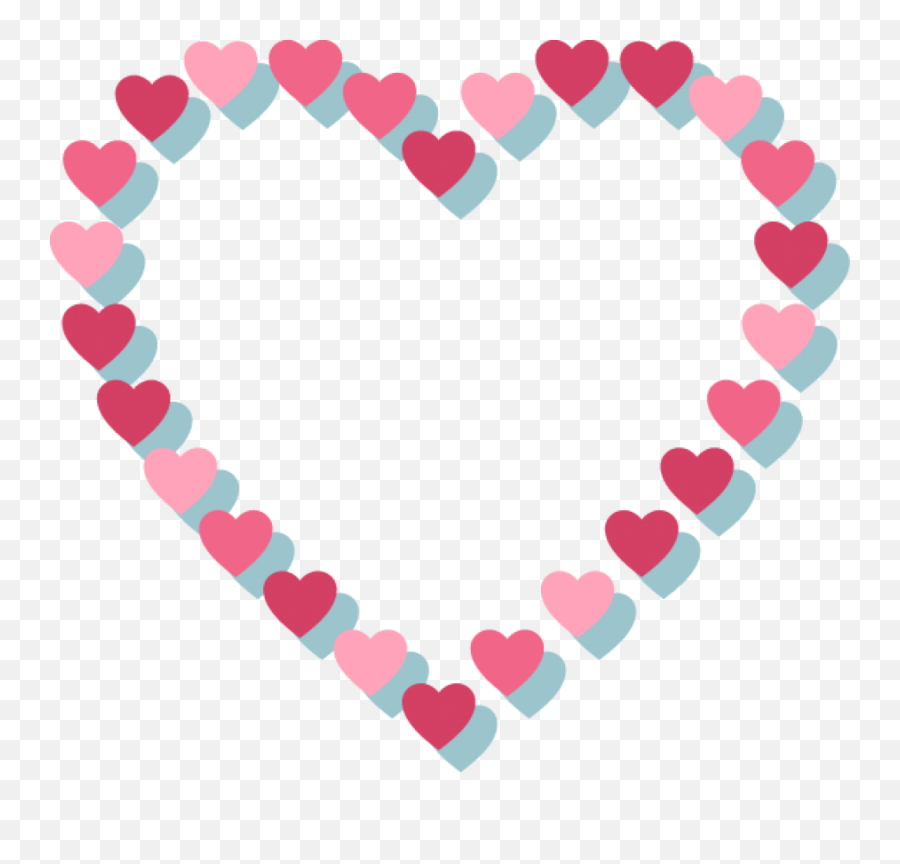Pink Heart With Hearts Outline Png - Heart Of Hearts Outline Emoji,Heart Outline Png