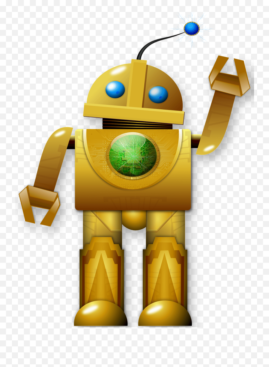 Friendly Golden Robot Clipart Free Download Transparent Emoji,Free Robot Clipart