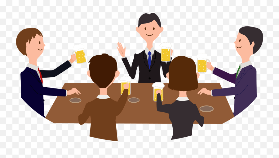 Business People Are Drinking At A Party Clipart Free Emoji,Business Meeting Clipart