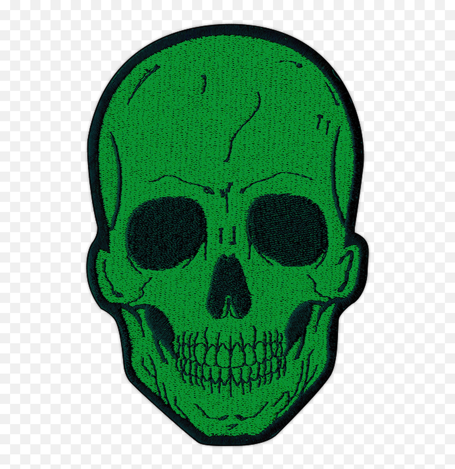 Large Green Skull Patch - Scary Emoji,Skull Transparent