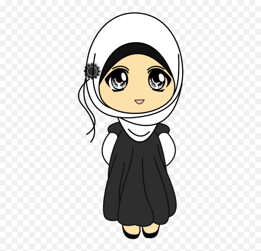 Download Chibi Clipart Muslimah - Girl With Hijab Clipart Emoji,Chibi Clipart