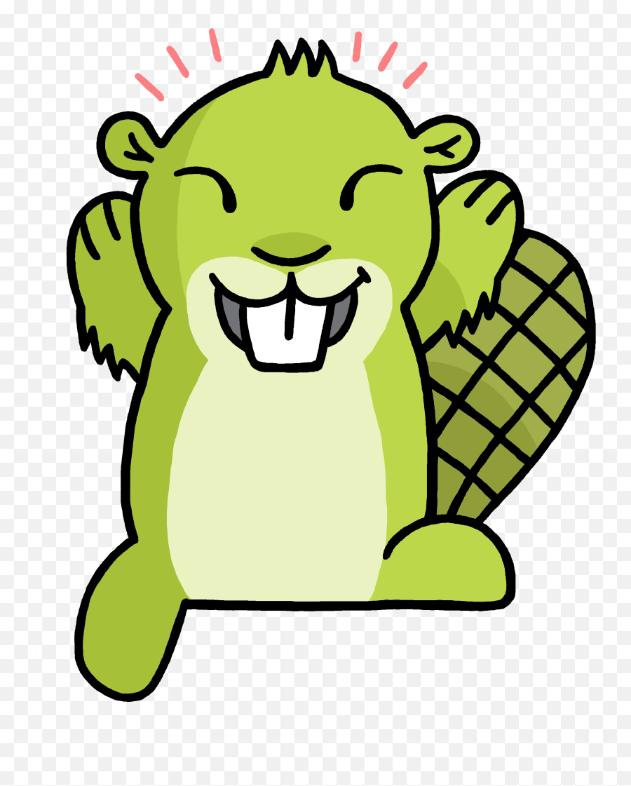 Download Beaver Clipart Emoji - Green Beaver,Beaver Clipart