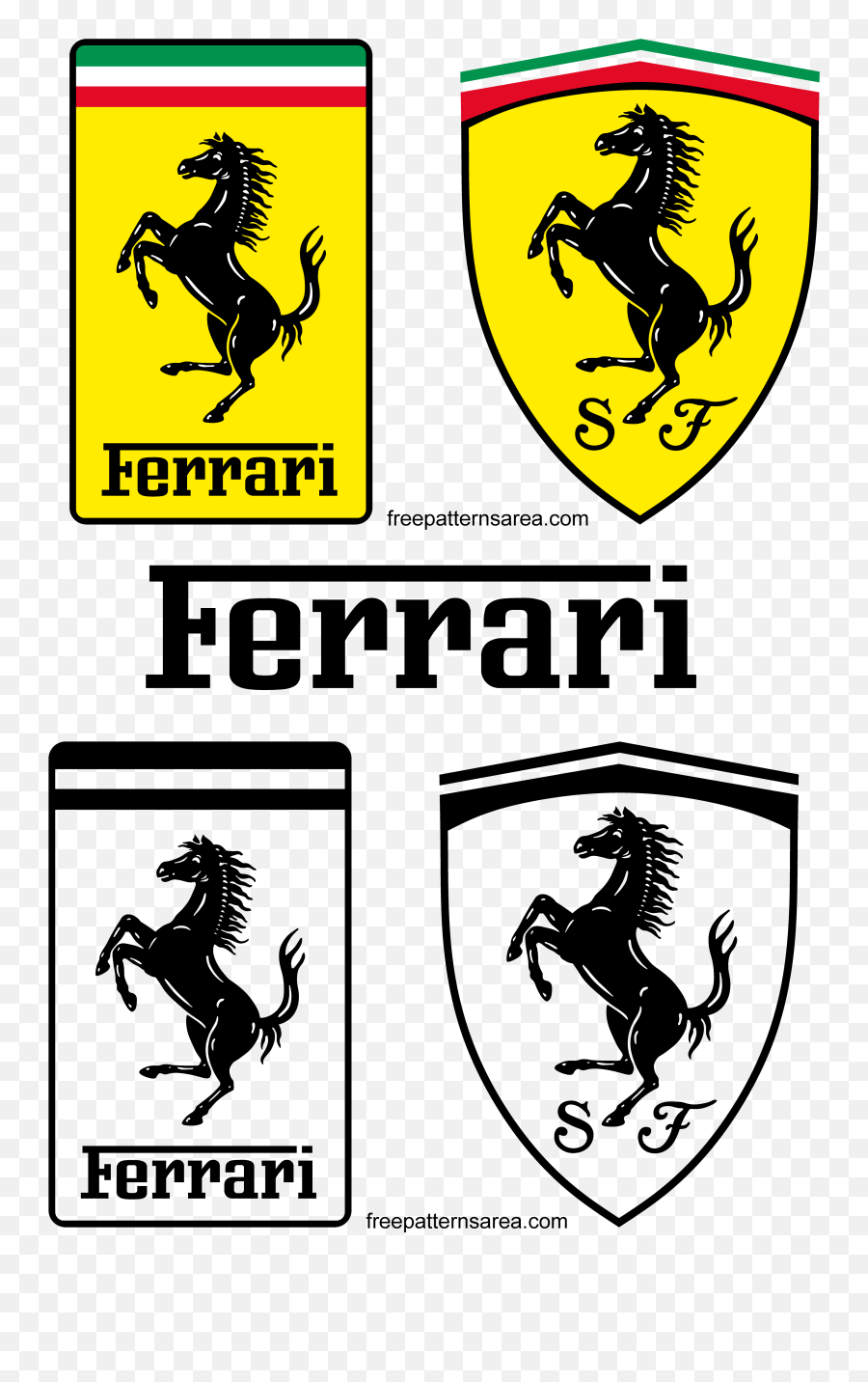 Ferrari Logo Symbol Vector And Font - Vector Ferrari Logo Png Emoji,Ferrari Logo