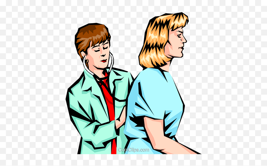Doctor Examining Patient Royalty Free - Clip Art Emoji,Patient Clipart