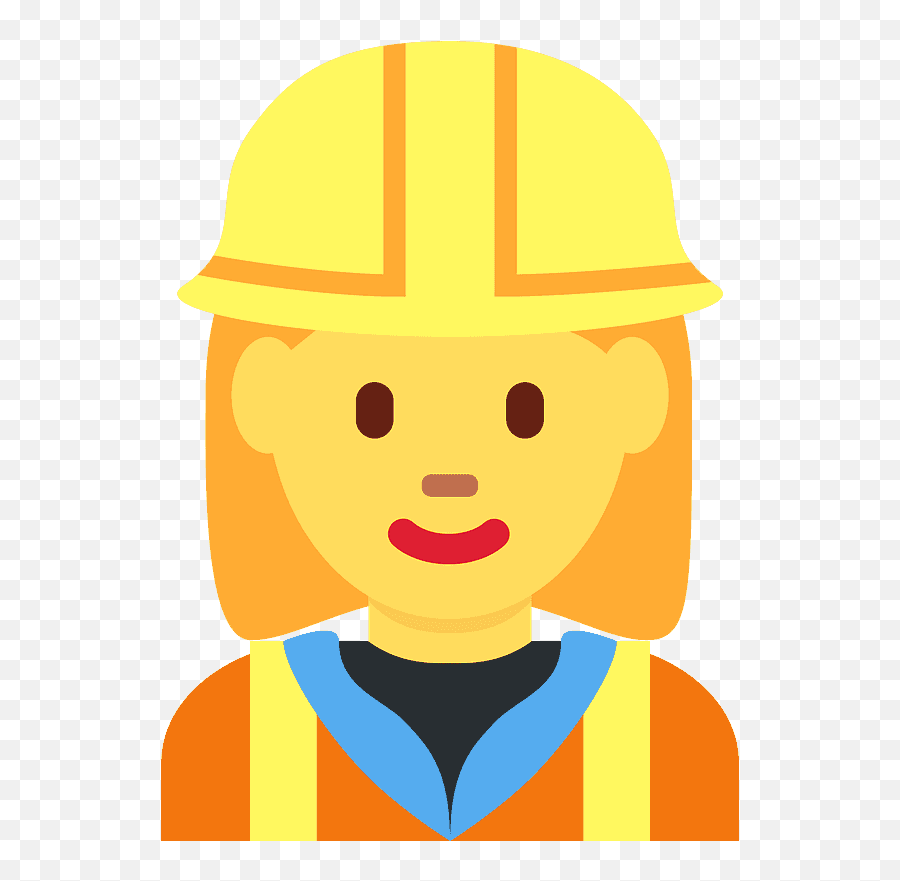 Woman Construction Worker Emoji Clipart - Clip Art Construction Site Worker Emoji,Construction Worker Png