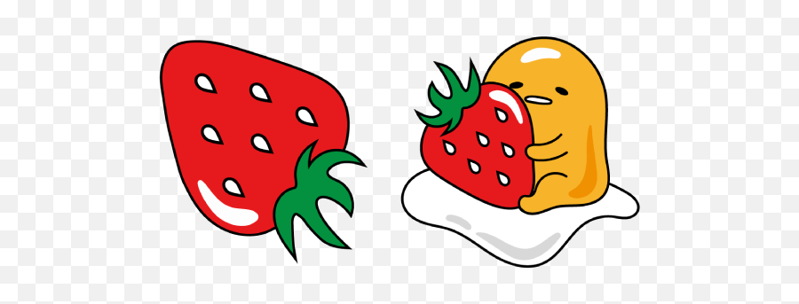 Gudetama And Strawberry Gudetama Big Decorations Red - Gudetama Strawberry Emoji,Gudetama Transparent