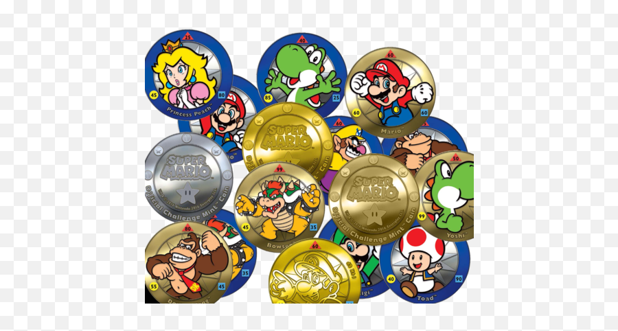 Download Super Mario Challenge Coins - Nintendo Super Mario Super Mario Trading Cards Blind Bags Emoji,Mario Coin Png