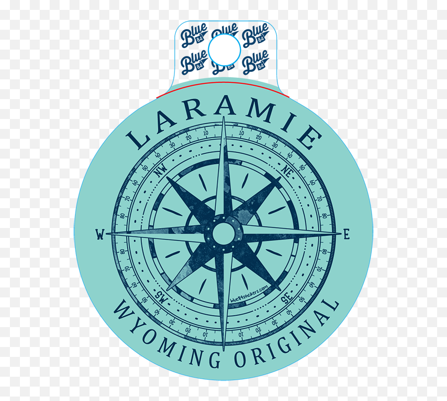 Blue 84 Laramie Wyoming Compass Sticker - Dot Emoji,Hydro Flask Logo Sticker