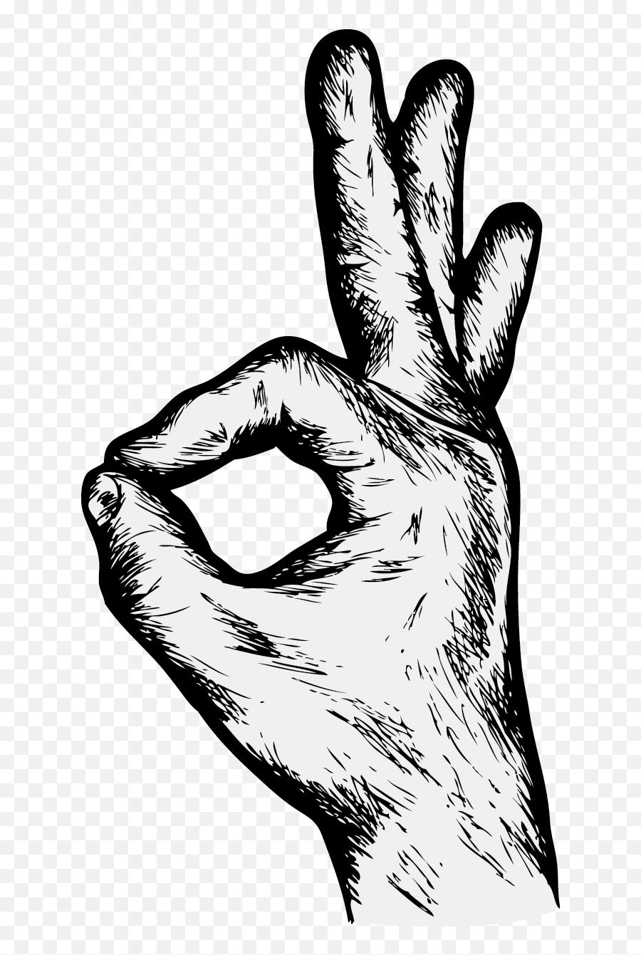Download Hd Ok Hand Signal - Hand Vector Transparent Png Emoji,Ok Hand Sign Transparent