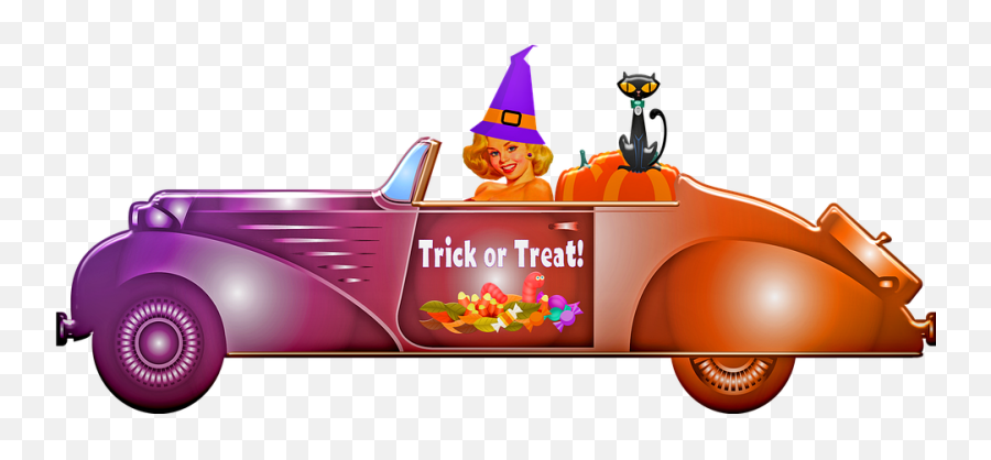 Witch Driving A Car Old Halloween - Free Image On Pixabay Emoji,Car Driving Png