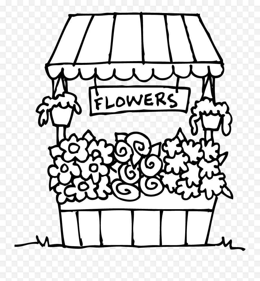 Free Store Clipart Black And White Download Free Clip Art - White Flower Shop Clipart Emoji,Store Clipart