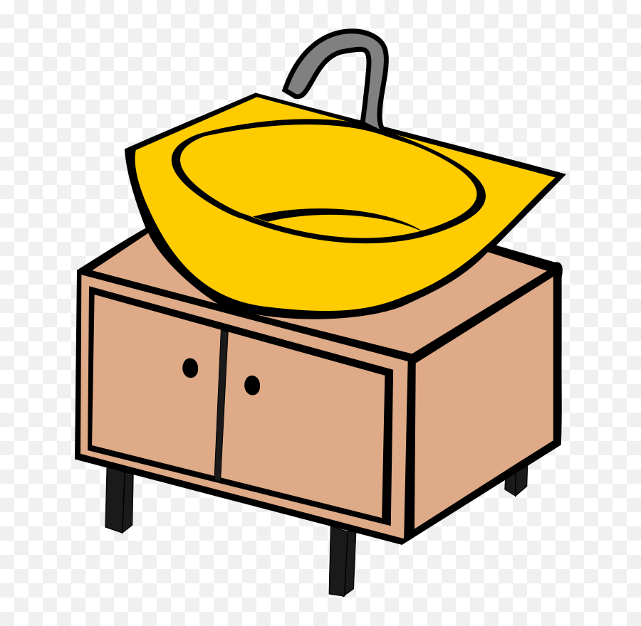 Artwork Yellow Line Png Clipart - Wash Stand Clip Art Emoji,Sink Clipart