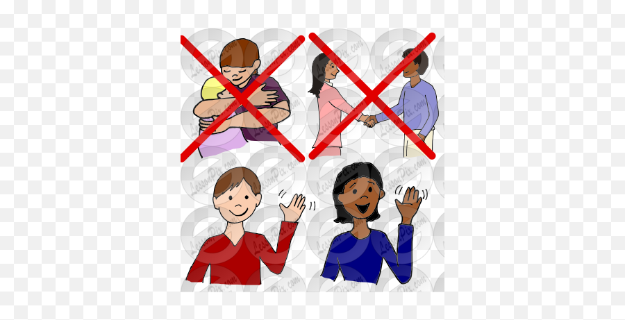 No Hugs Or Handshakes - No Handshake No Hug Clipart Emoji,Wave Clipart