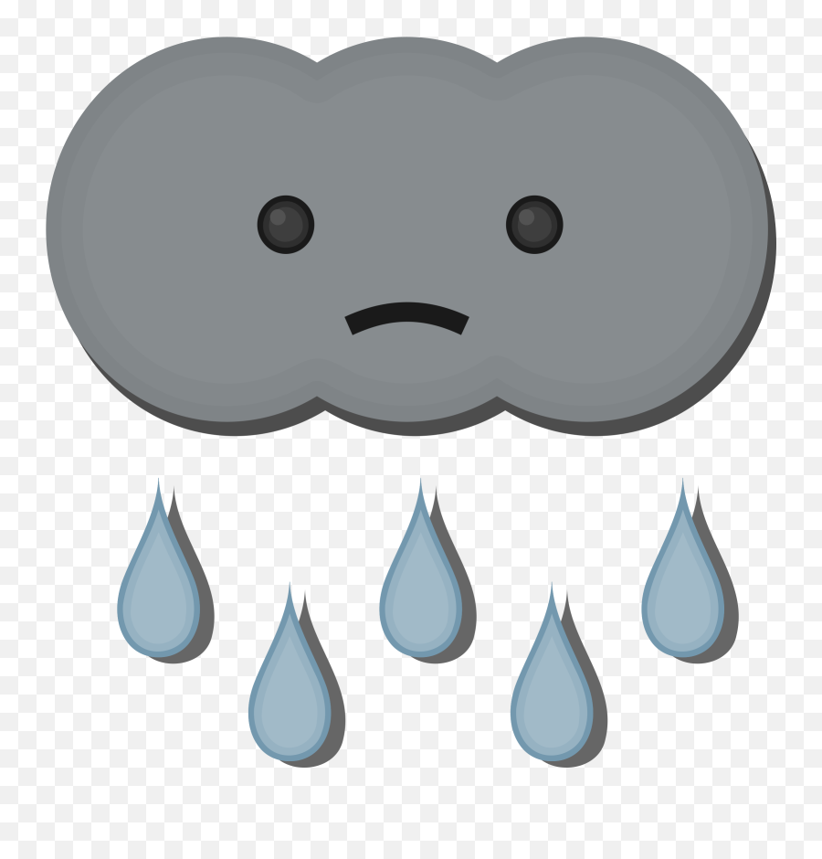 Download Hd Cloud Clipart Sad - Sad Rain Cloud Transparent Background Emoji,Rain Cloud Clipart