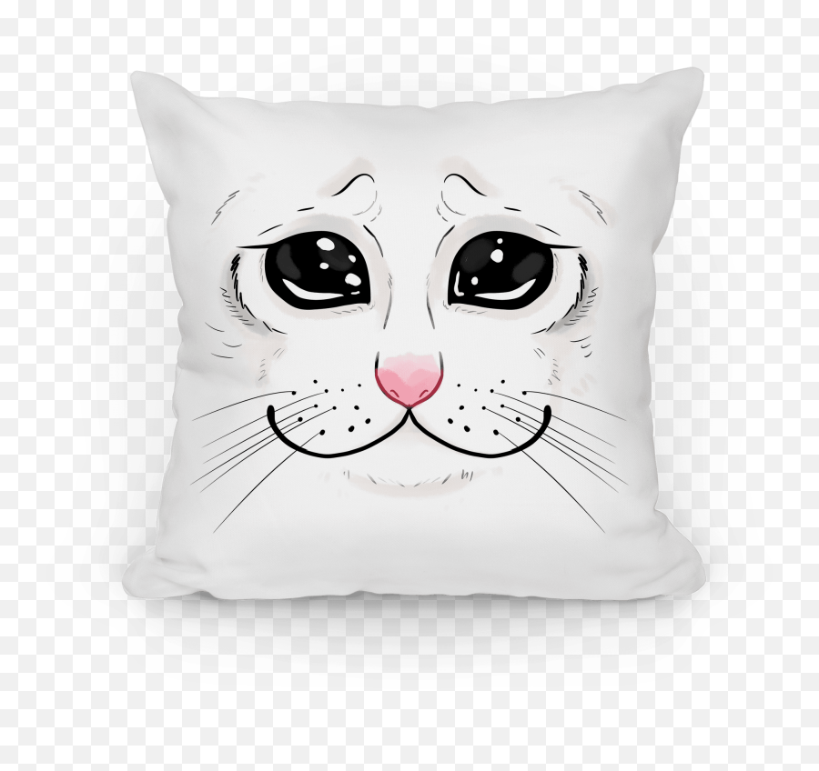 Crying Cat Face Pillows - Pillow Emoji,Cat Face Png