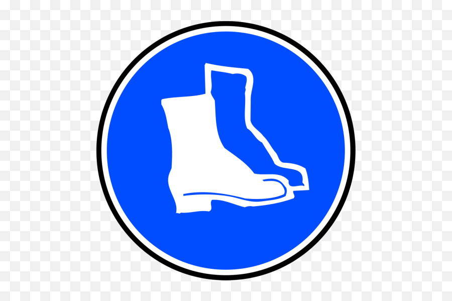 Mandatory Feet Protection Hard Boots - Safety Boot Sign Png Emoji,Boots Png