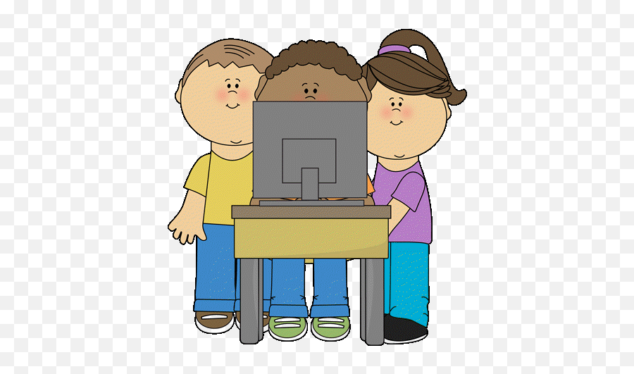 Computer Kids Clip Art - School Computer Clipart Emoji,Technology Clipart