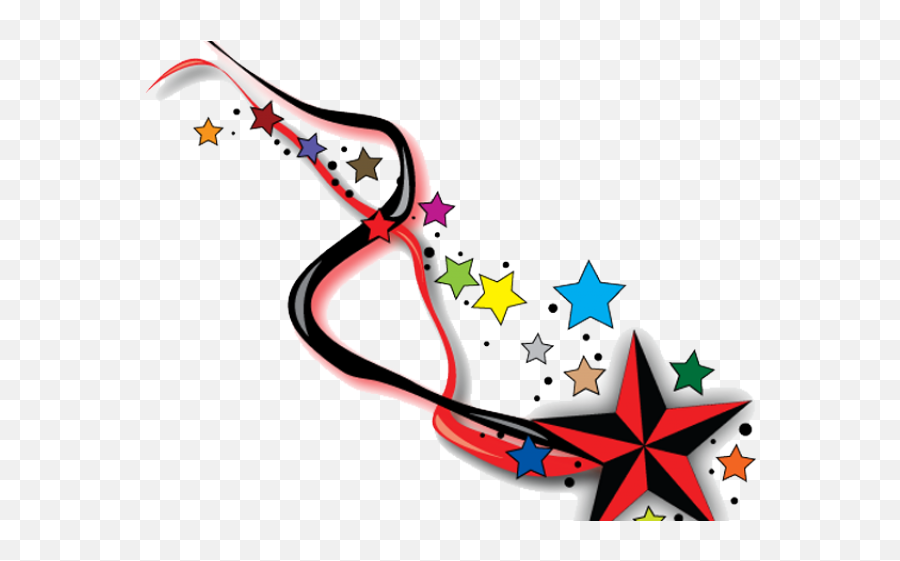 Falling Stars Clipart Single Star - Star Tattoos On Side Clip Art Star Tattoo Designs Png Emoji,Stars Clipart Png