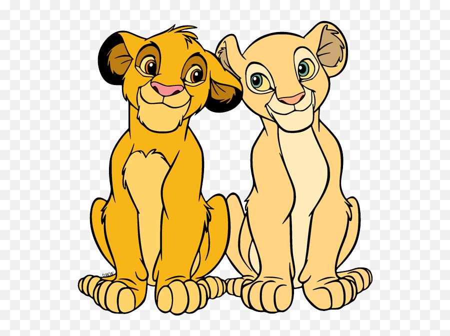 Simba And Nala Clip Art - Disney Simba Et Nala Emoji,Side By Side Clipart