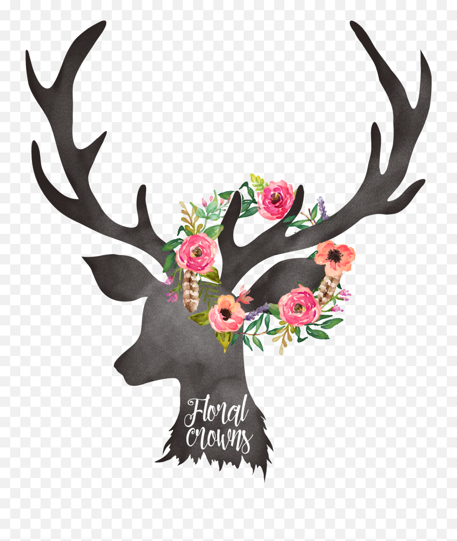 Deer Antler Floral Design - Floral Deer Antlers Png Download Emoji,Deer Antler Clipart