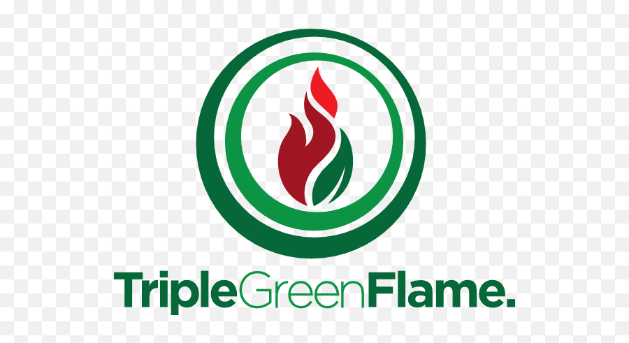 Triple Green Flame Logo - Companies Have A Flame Logo Full Vertical Emoji,Flame Logo