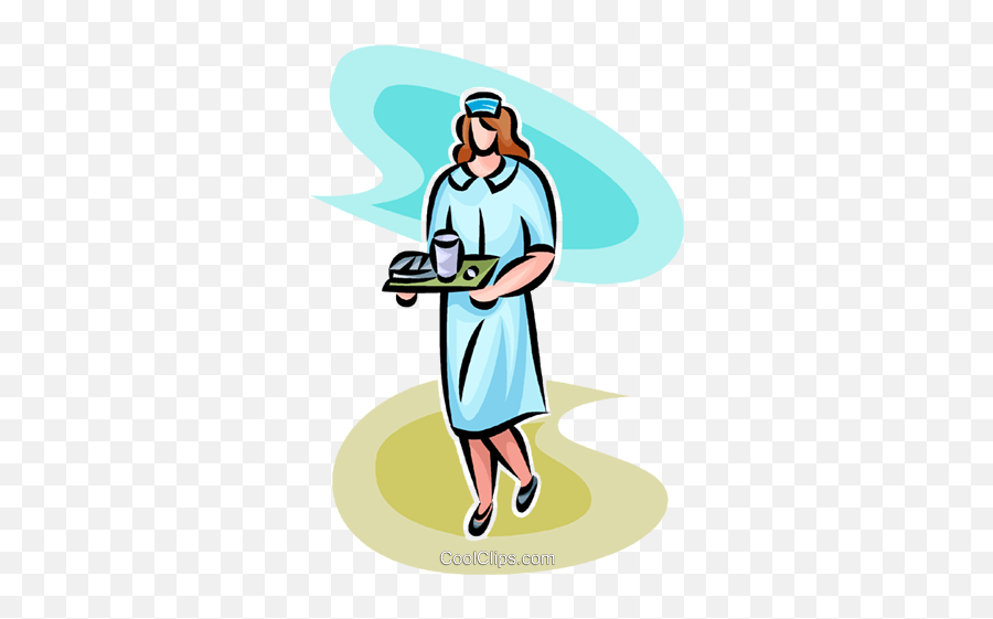 Nurse With A Tray Of Food Royalty Free Vector Clip Art Emoji,Free Nurse Clipart