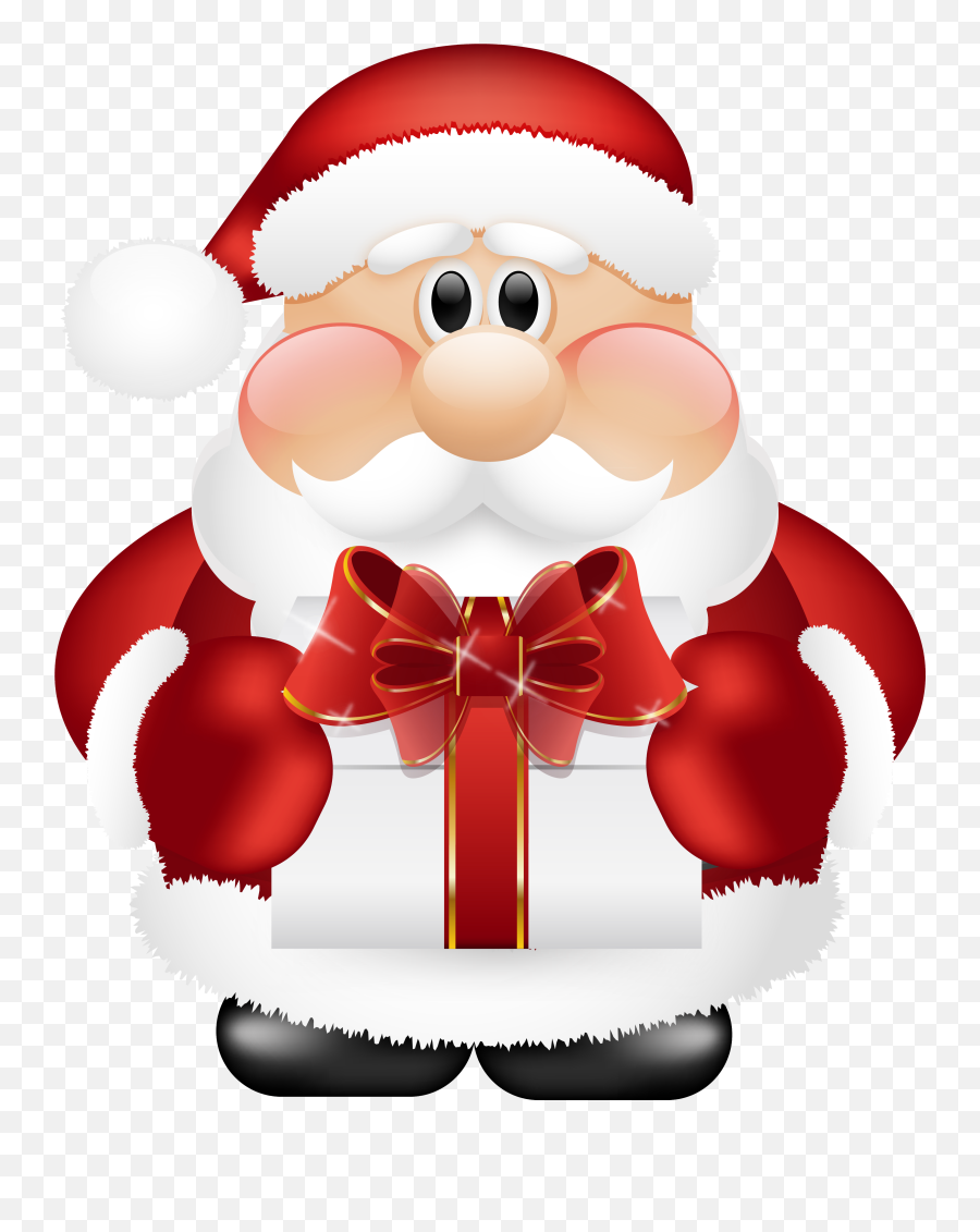 Free Clip Art - Santa Cute Christmas Clipart Emoji,Santa Clipart