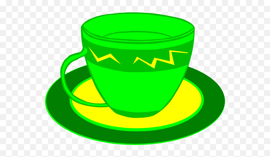 Teacup Yellow Green Clip Art - Green Tea Cup Clip Art Emoji,Teacup Clipart