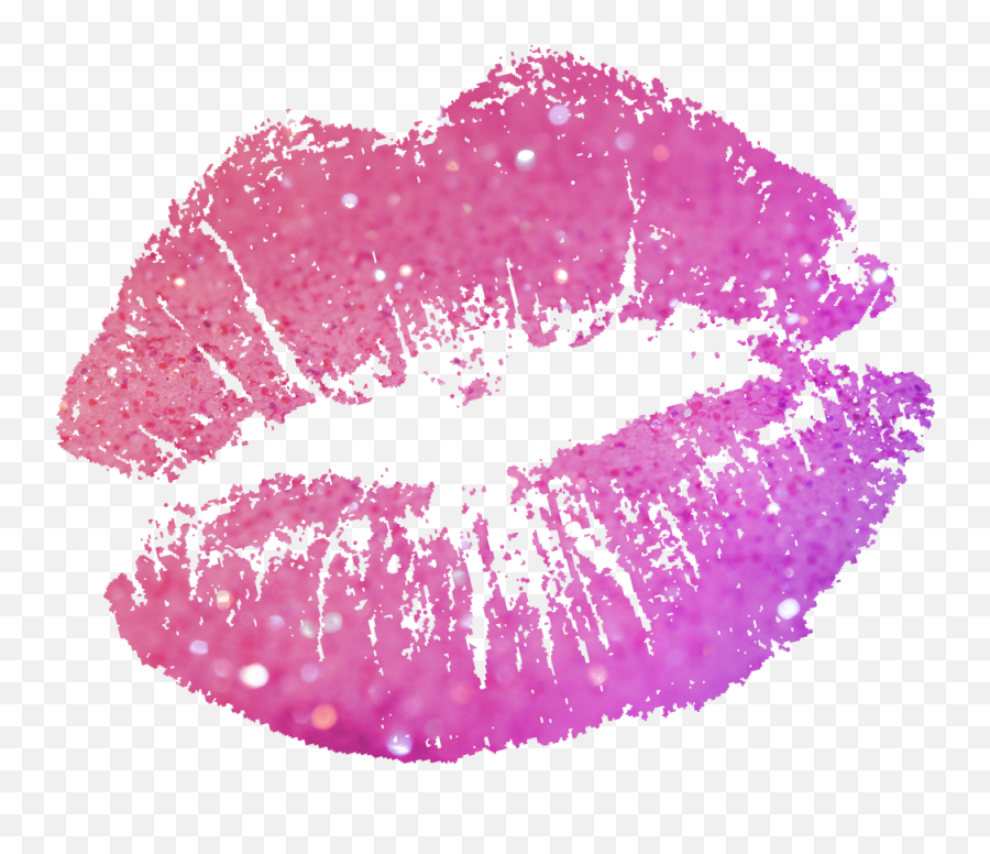 Love Kiss Glitter Glitterlips Pink Freet 1607647 - Png Kiss Lipstick Emoji,Lipstick Kiss Png