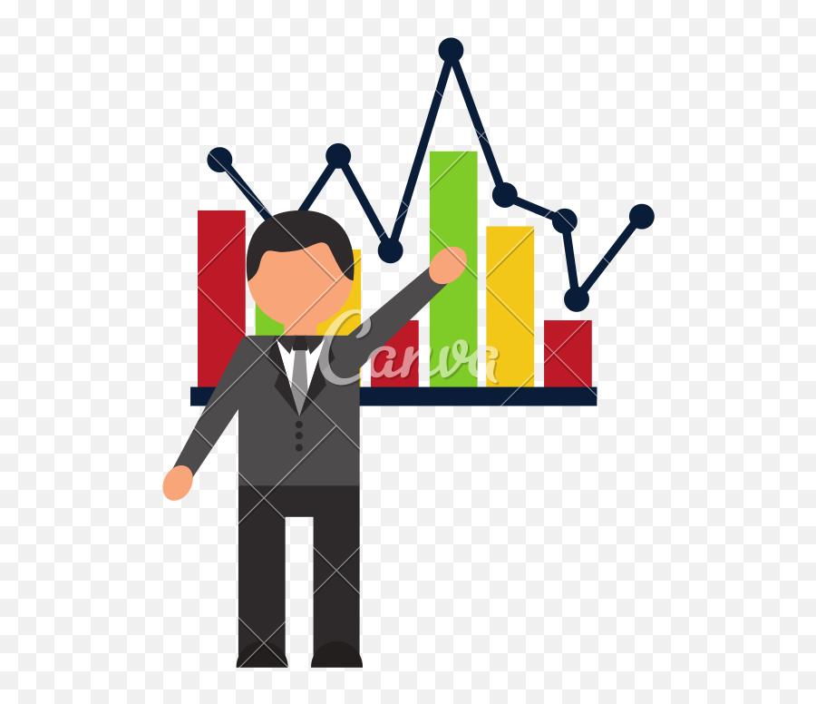 Vector Statistics Businessman - Statistics And Data Analysis Line Graph Statistics Clipart Emoji,Statistics Clipart
