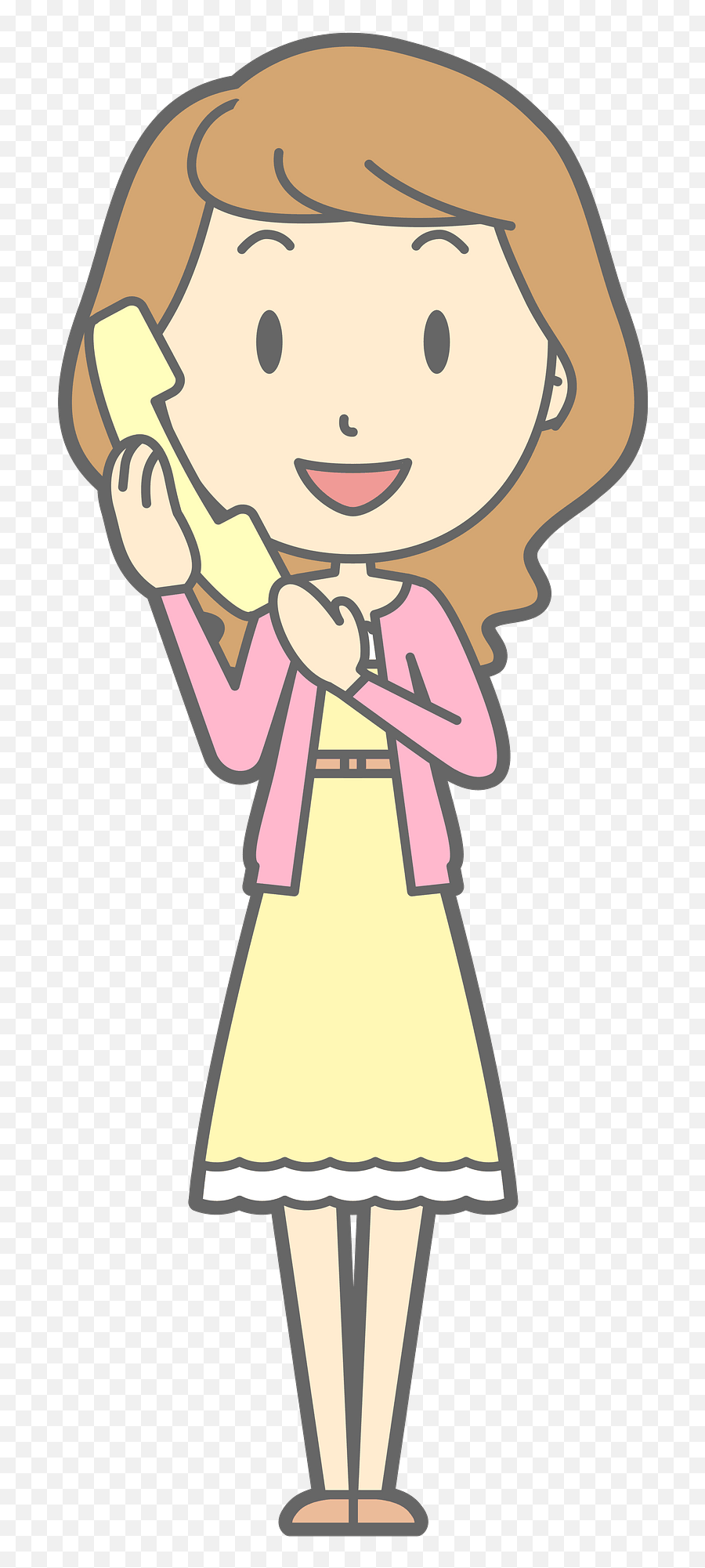 Amy Woman Is Talking On The Telephone Clipart Free - Mom With Baby Clipart Transparent Emoji,Talking Clipart