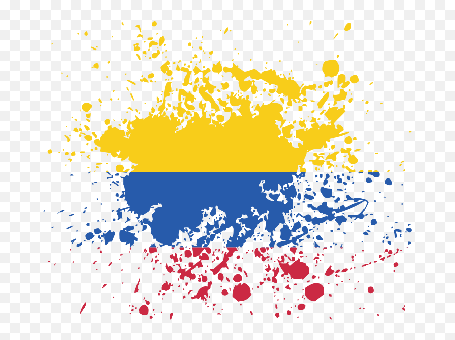Colombian Flag Ink Splatter Emoji,Colombian Flag Png