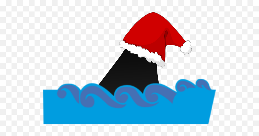 Christmas Fin Shark Clip Art At Clkercom - Vector Clip Art Christmas Shark Clip Art Png Emoji,Shark Clipart