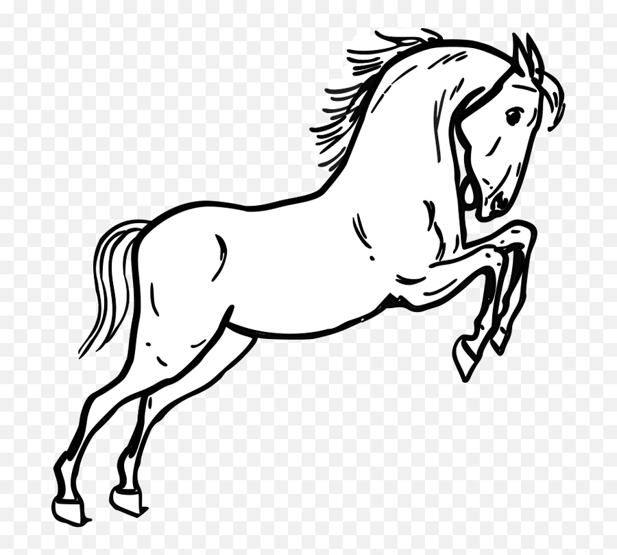 Outline Mustang Horse Cipart - Horse Clipart Black And White Emoji,Mustangs Clipart