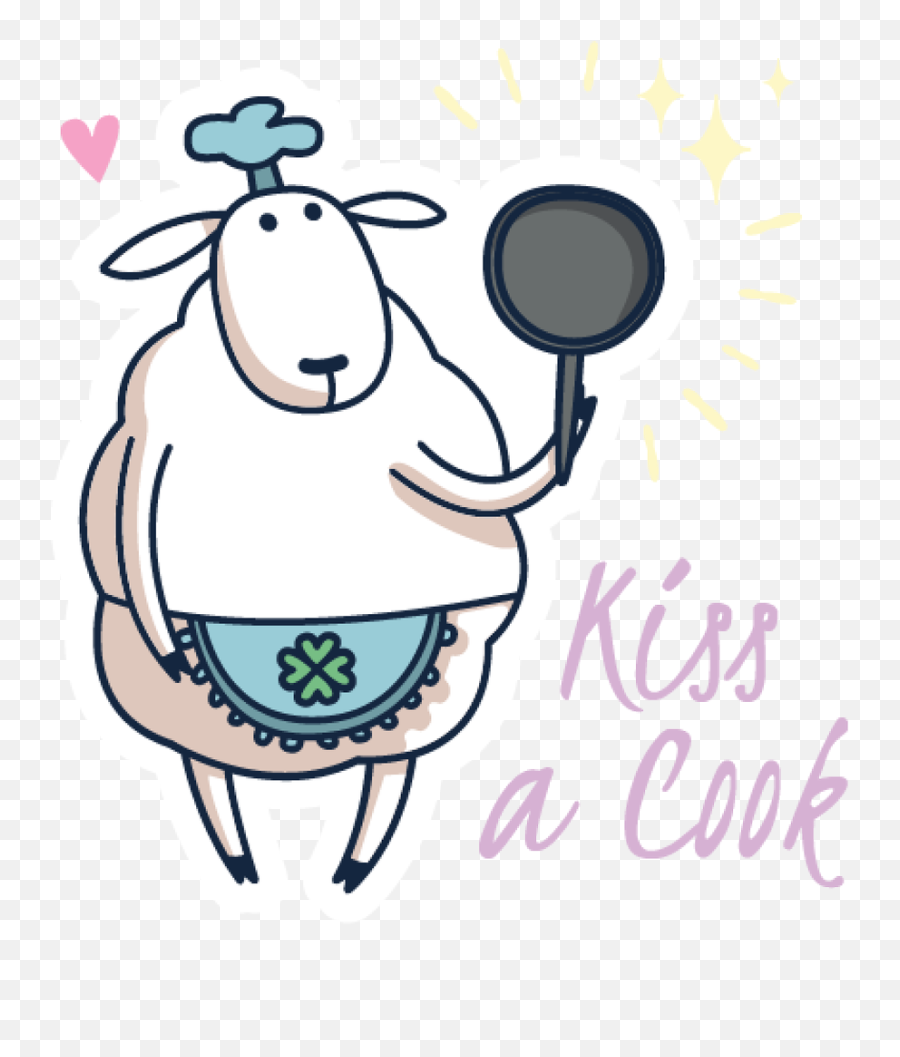 Cute Sheep Cartoon Character With Frying Pan Online 12 Emoji,Cute Sheep Clipart