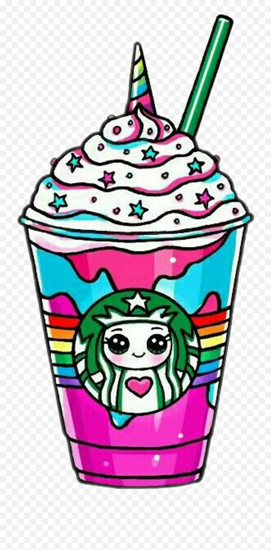 Starbucks Unicornstarbucks Unicorn Rainbow Drawsocute - Cute Dibujos De Batidos Kawaii Emoji,Starbucks Clipart