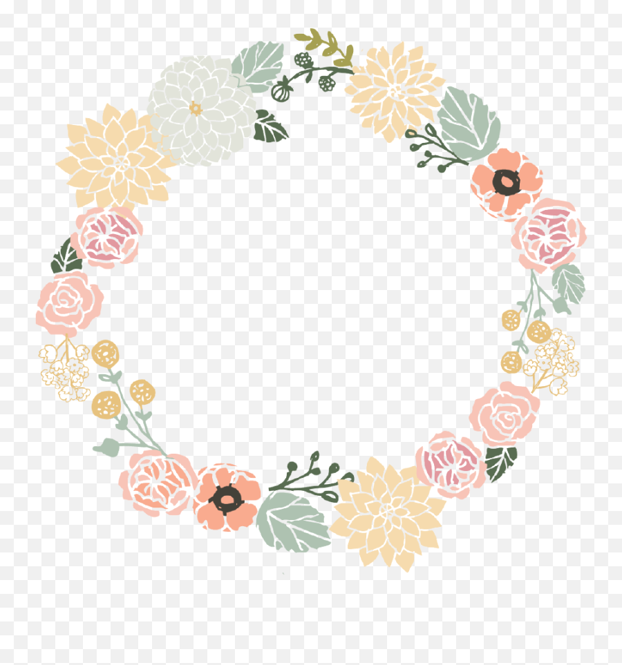 Blooming Floral Circle Border Png File Png Mart - Flower Vector Frame Png Emoji,Circle Png Transparent