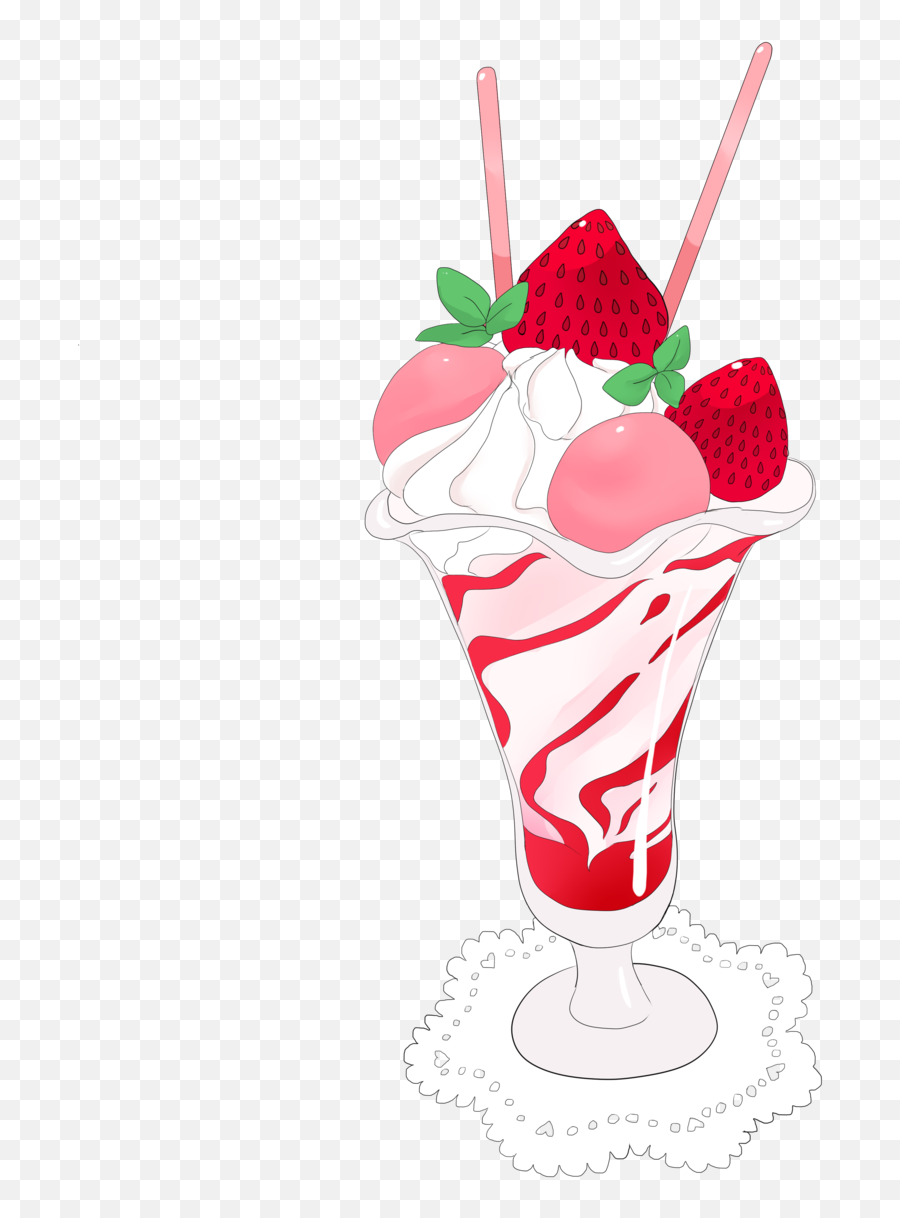 Sundae Parfait Ice Cream Milkshake Drawing - Dondurma Anime Ice Cream Drawing Emoji,Milkshake Clipart