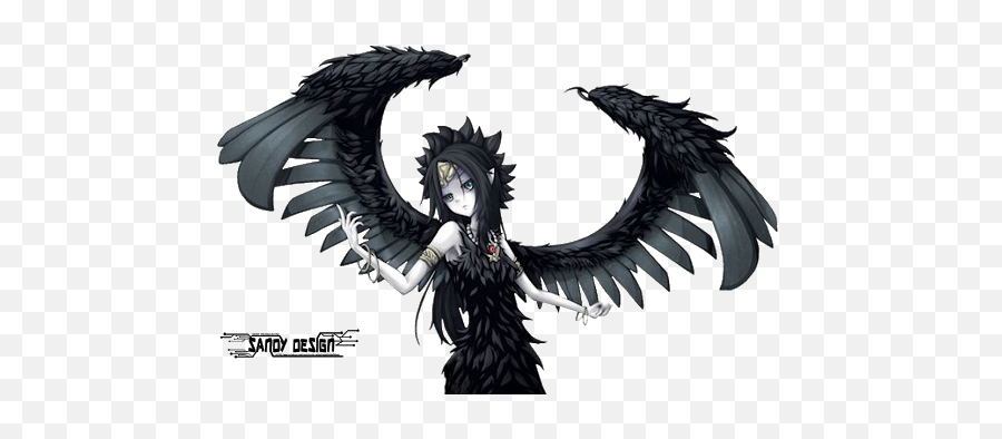 Dark Angel Transparent Background - Drawing Gothic Art Style Emoji,Angel Transparent Background