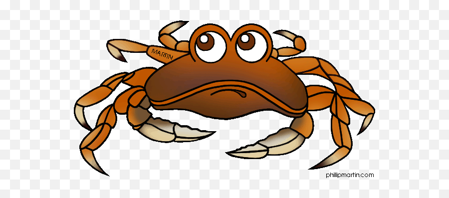 Cute Crab Clipart 2 - Cartoon Image Of Brown Crab Emoji,Crab Clipart