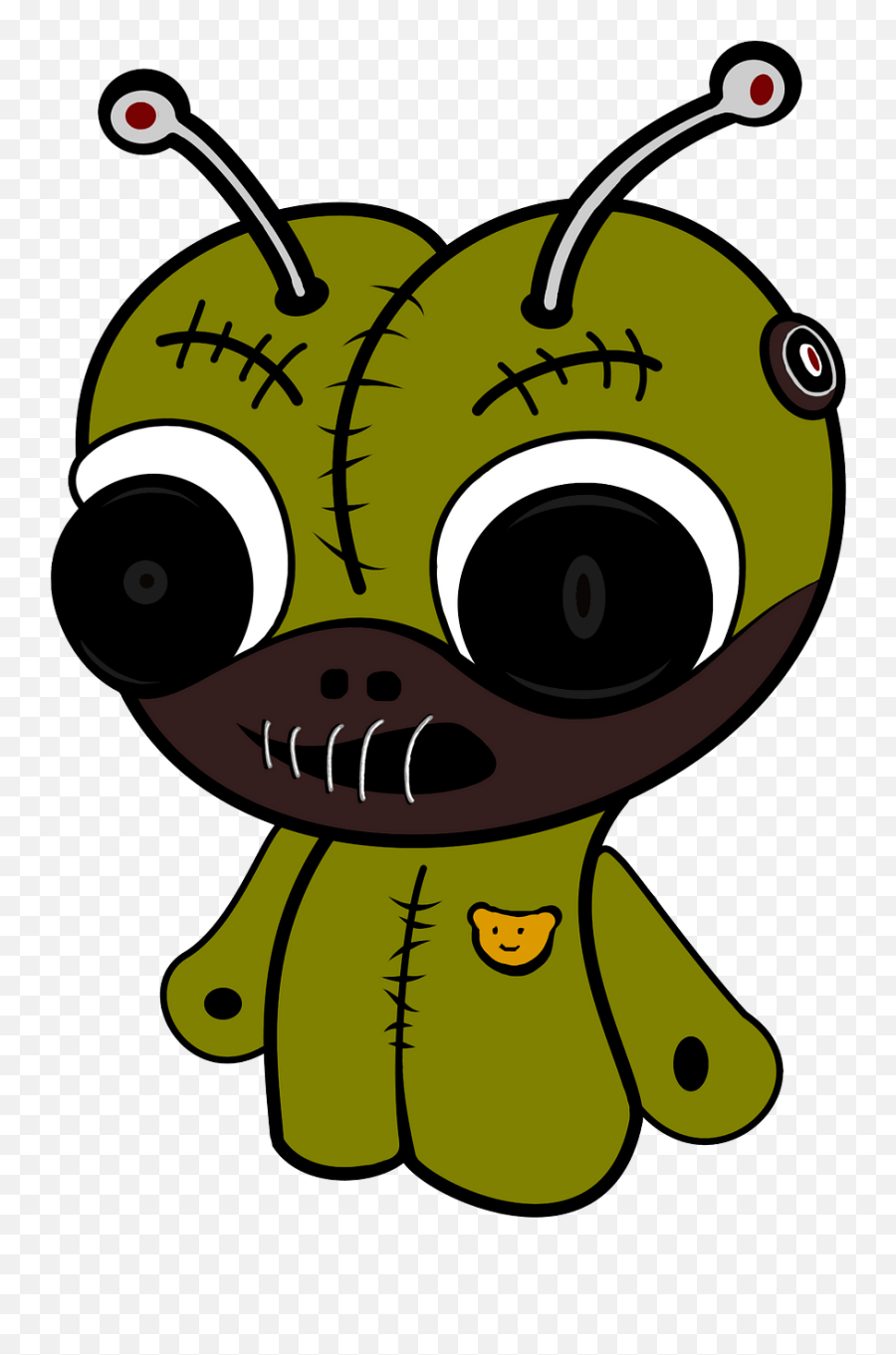 Creepy Doll Clipart - Kartun Aneh Emoji,Voodoo Doll Clipart