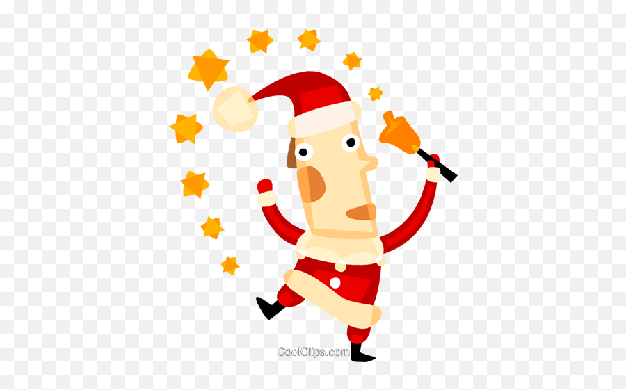 Santa And His Magic Wand Royalty Free - Fictional Character Emoji,Magic Wand Clipart