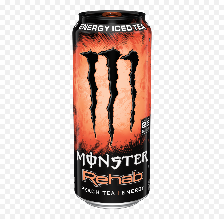 Monster - Rehab Peach Tea 155 Oz Can 24pk Case Monster M Emoji,Monster Energy Drink Logo