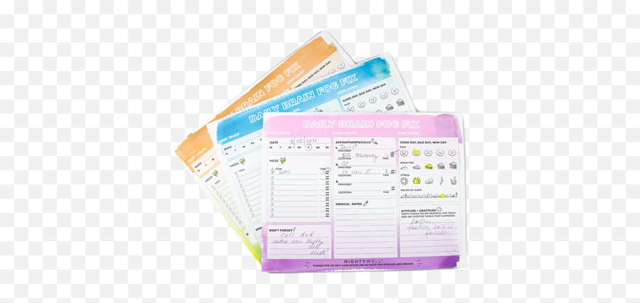 Daily Brain Fog Fix Planner Pad - Document Emoji,Brain Transparent Background