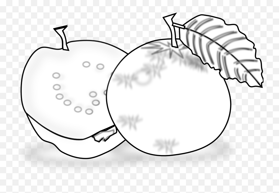 Food Guava Guava Black White Line Art Scalable Vector - Guavablack And White Emoji,Apple Clipart Black And White
