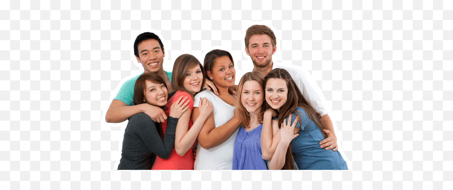 Download Diverse Group Of Teens - Group Of Diverse Teens Emoji,Teenager Png