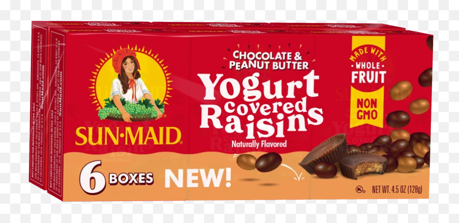 Chocolate U0026 Peanut Butter Yogurt Covered Raisins - Sunmaid Emoji,Raisin Png