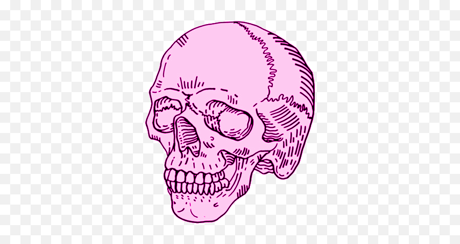 S K U L L Via Tumblr On We Heart It - Aesthetic Cute Skull Transparent Emoji,Skull Transparent